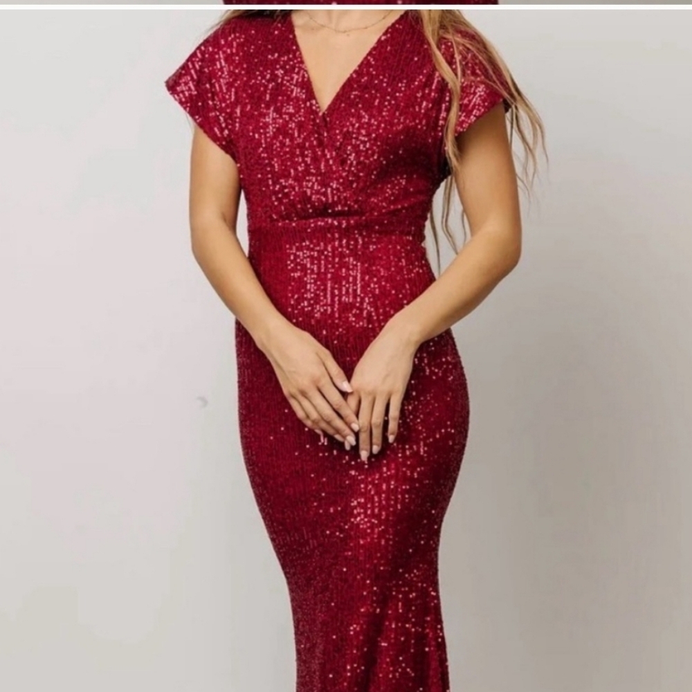 BALTIC BORN RED SEQUIN VEINNA DRESS